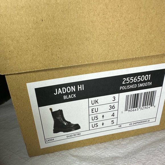 ❌SOLD❌ Dr Martens Jadon Hi Smooth Leather Black Boots - Picture 5 of 5